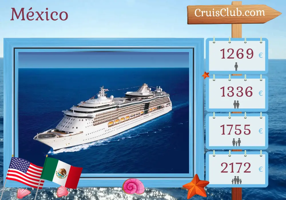 Crucero en México desde San Diego a bordo del barco Serenade of the Seas con visitas a EE. UU. y México durante 8 días