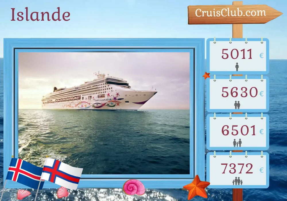 Croisière en Islande au départ de Reykjavik à bord du navire Norwegian Star avec des visites en Islande et aux îles Féroé pendant 8 jours