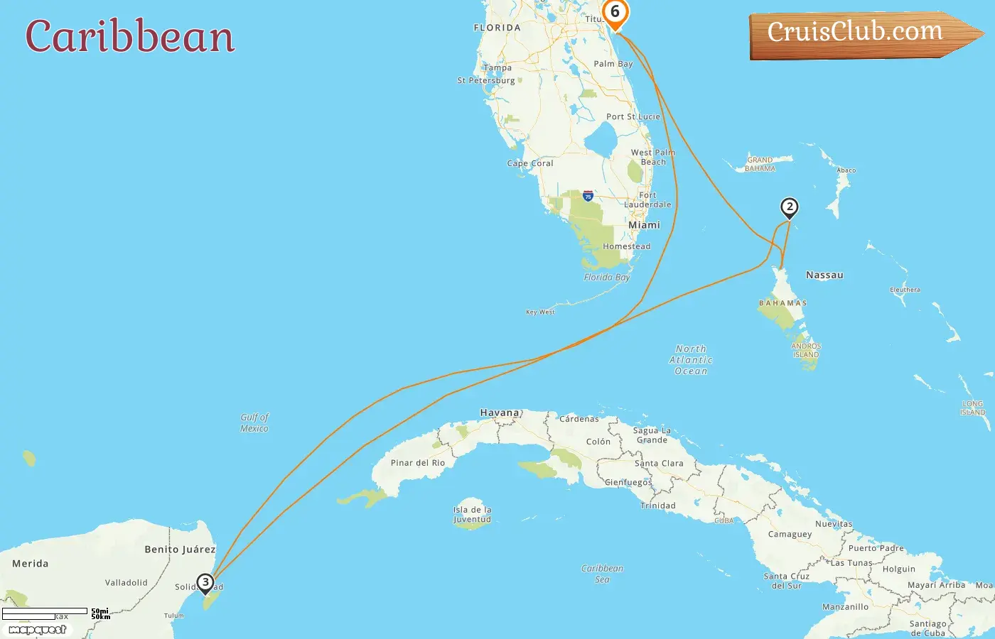 Cruise in the Caribbean from Port Canaveral / Orlando aboard Harmony of the Seas ship with visits to USA, Bahamas, and Mexico for 6 days