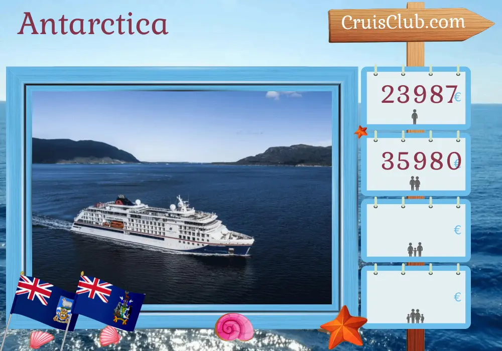 Cruise in the Antarctica from Ushuaia aboard HANSEATIC inspiration ship with visits to Argentina and Falkland Islands for 21 days