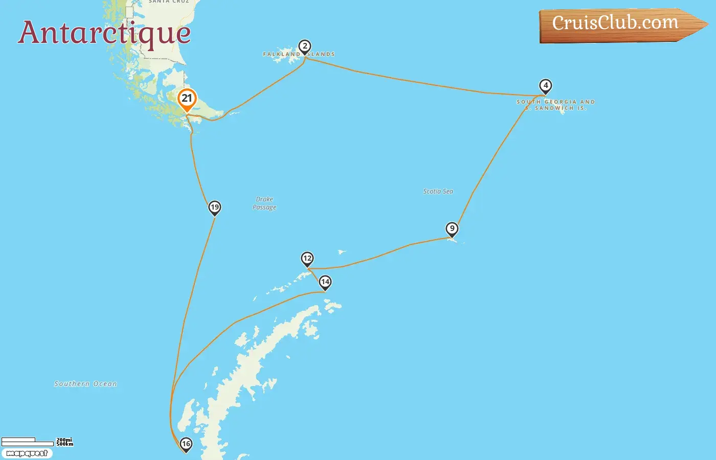 Croisière en Antarctique au départ d`Ushuaia à bord du navire HANSEATIC inspiration avec des visites en Argentine et aux îles Falkland pendant 21 jours