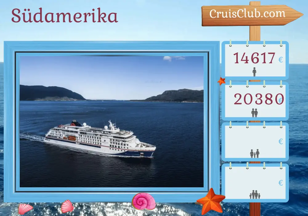 Kreuzfahrt in Südamerika von Köln nach Valparaíso an Bord des HANSEATIC inspiration Schiffes mit Stopps in Panama, Kolumbien, Ecuador, Peru und Chile für 19 Tage
