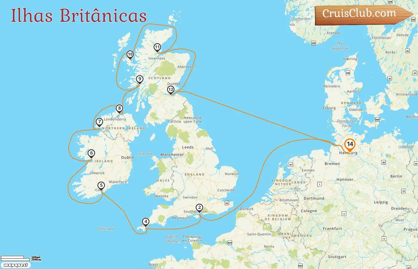Cruzeiro pelas Ilhas Britânicas a partir de Hamburgo a bordo do navio MS EUROPA 2 com visitas à Alemanha e Irlanda por 14 dias