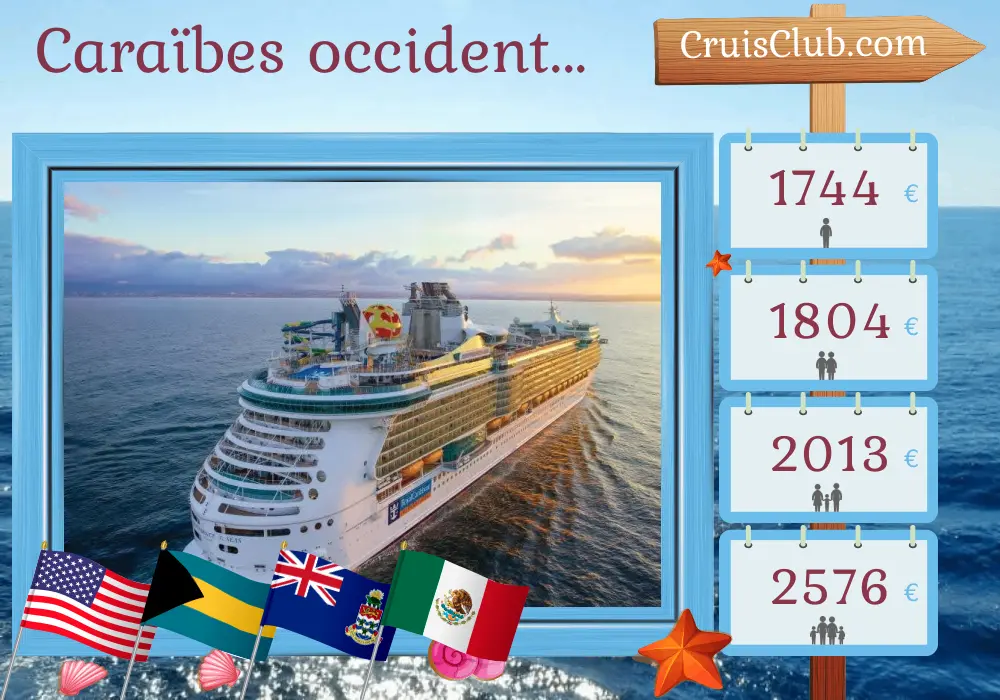 Croisière dans les Caraïbes de l`Ouest au départ de Miami à bord du navire Independence of the Seas avec escales aux États-Unis, aux Bahamas, aux îles Caïmans et au Mexique pendant 8 jours
