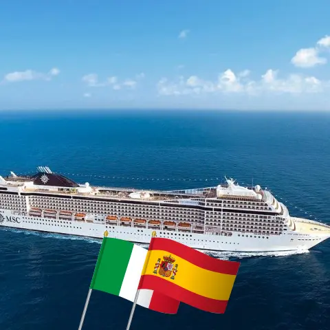 Croisière en Méditerranée au départ de Civitavecchia à bord du navire MSC Orchestra avec escales en Italie et en Espagne pendant 6 jours