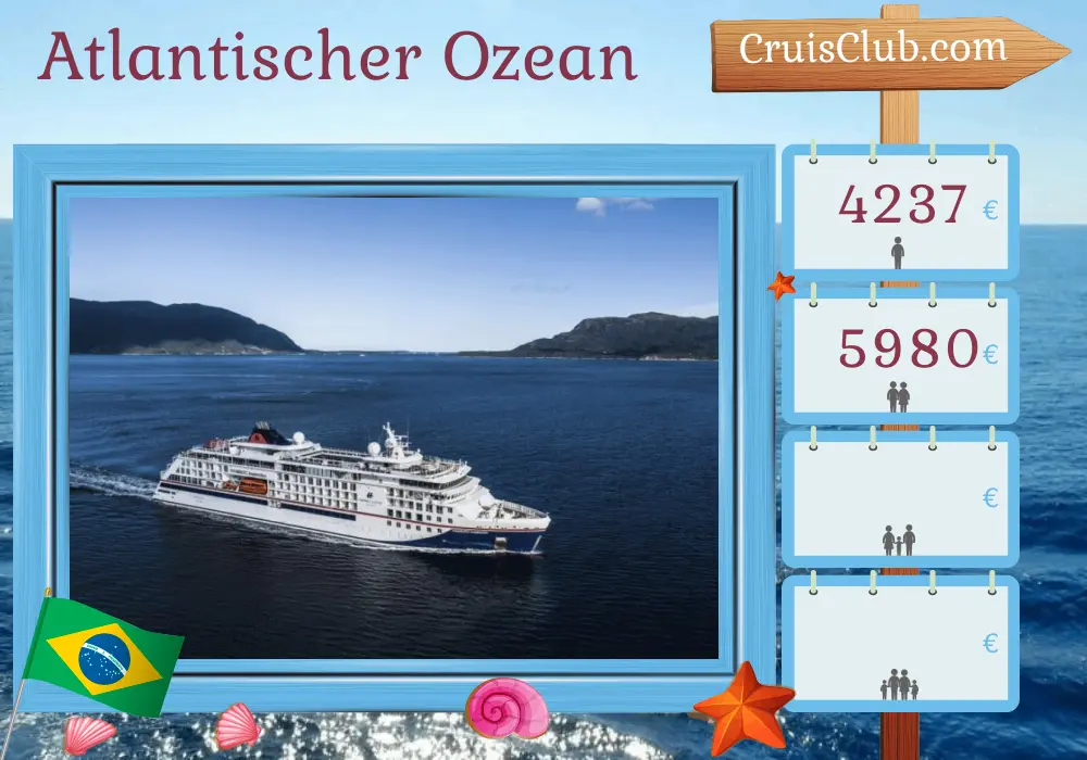 Kreuzfahrt im Atlantik von Belém nach Leixões an Bord des Schiffes HANSEATIC inspiration mit Besuchen in Brasilien für 12 Tage