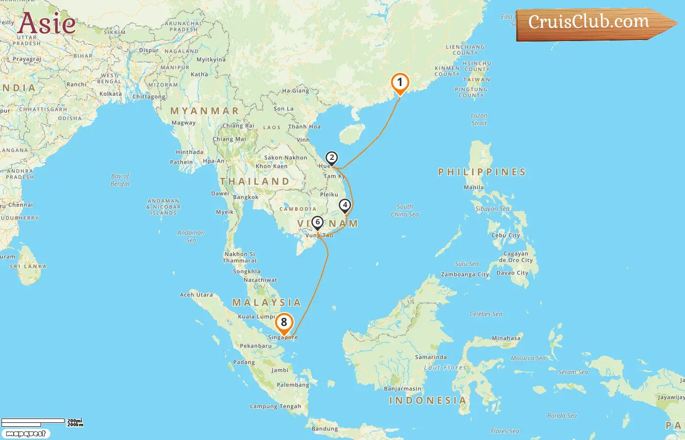 Croisière en Asie de Hong Kong à Singapour à bord du navire Queen Victoria avec des visites à Hong Kong, au Viet Nam et à Singapour pendant 8 jours