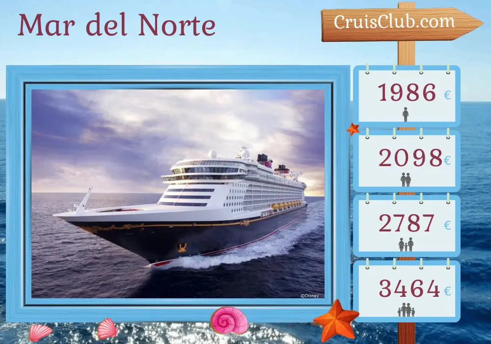 Crucero en el Mar del Norte desde Southampton a bordo del barco Disney Dream con visitas a _______ durante 4 días