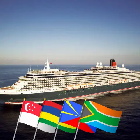 Croisière en Afrique de Singapour au Cap à bord du navire Queen Victoria avec escales à Singapour, Maurice, La Réunion et en Afrique du Sud pendant 20 jours