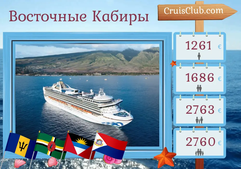 Круиз по Восточной Карибии из Сент-Джона на борту судна Grand Princess с посещениями Пуэрто-Рико, Барбадоса и Доминики на 8 дней
