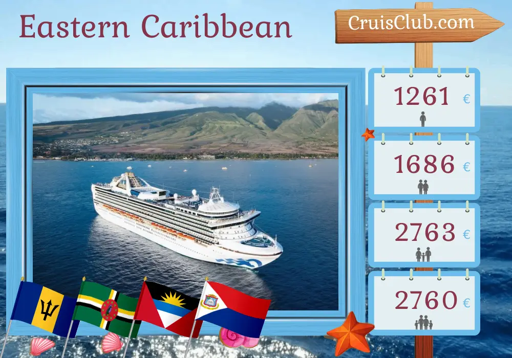 Kreuzfahrt in der östlichen Karibik ab Saint John an Bord des Grand Princess-Schiffs mit Stopps in Puerto Rico, Barbados und Dominica für 8 Tage