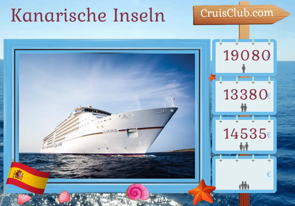 Kreuzfahrt auf den Kanarischen Inseln von Lissabon nach Santa Cruz de Tenerife an Bord des Schiffes MS EUROPA 2 mit Besuchen in Marokko und Spanien für 12 Tage