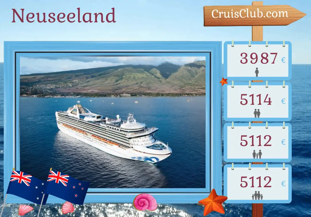 Kreuzfahrt in Neuseeland ab Brisbane an Bord des Schiffes Grand Princess mit Besuchen in Australien und Neuseeland für 15 Tage