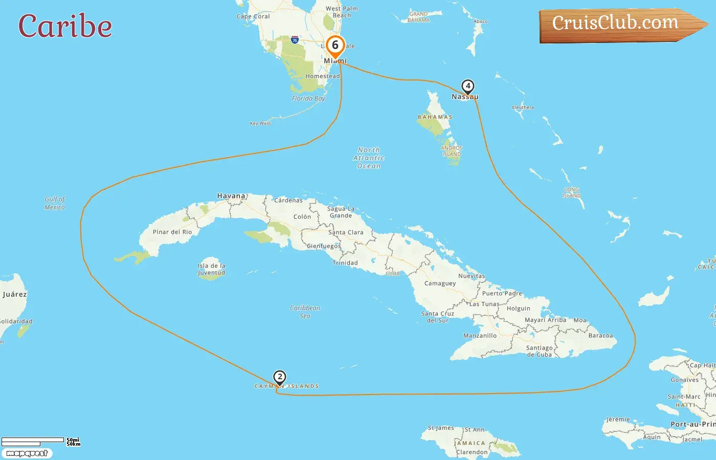 Cruzeiro no Caribe saindo de Miami a bordo do navio Freedom of the Seas com visitas aos EUA, Ilhas Cayman e Bahamas por 6 dias