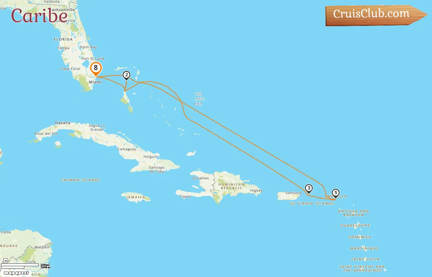 Cruzeiro no Caribe a partir de Fort Lauderdale a bordo do navio Oasis of the Seas com visitas aos EUA e Bahamas por 8 dias