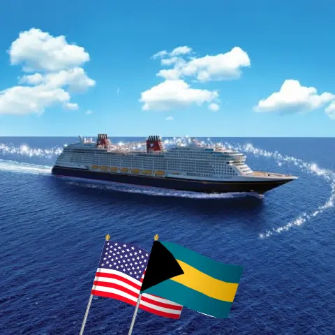 Kreuzfahrt in der westlichen Karibik ab Port Canaveral / Orlando an Bord des Schiffes Disney Wish mit Besuchen in den USA und den Bahamas für 5 Tage