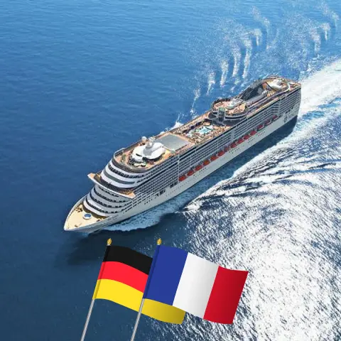 Croisière en Europe de l`Ouest de Hambourg à Le Havre à bord du navire MSC Preziosa avec des visites en Allemagne et en France pendant 4 jours