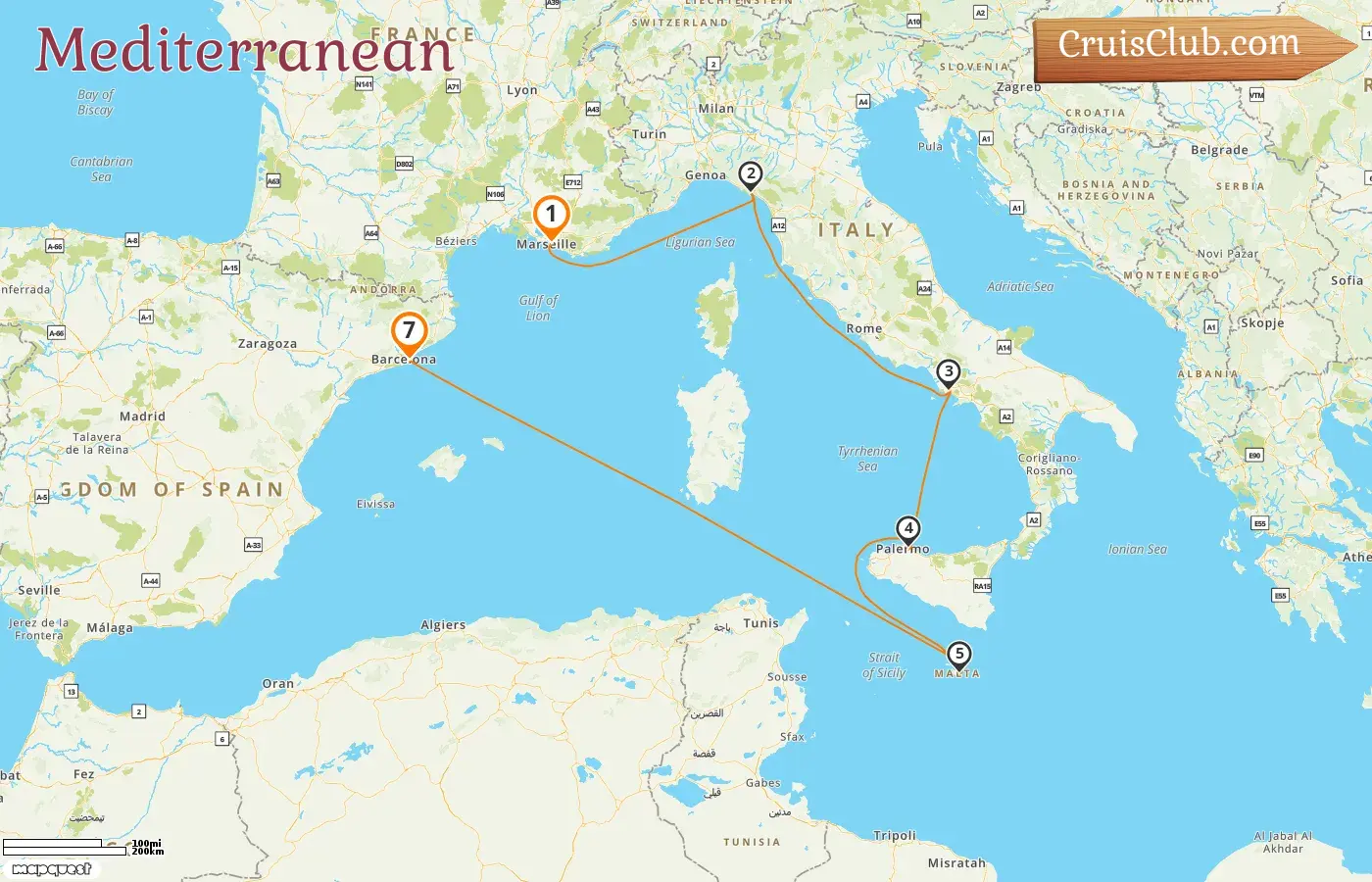 Cruise in the Mediterranean from Marseille to Barcelona aboard MSC Magnifica ship with visits to France, Italy, Malta, and Spain for 7 days
