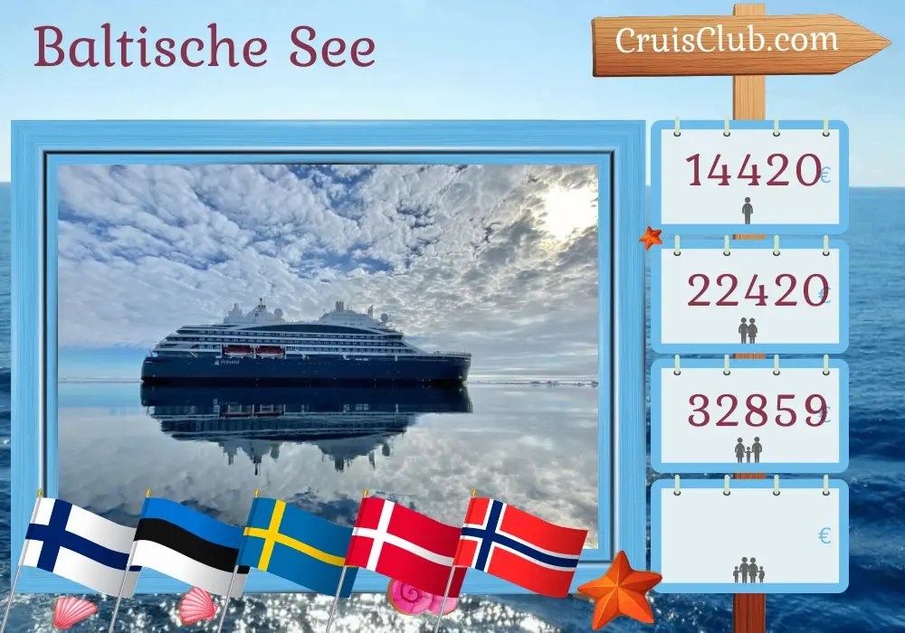 Kreuzfahrt in der Ostsee von Helsinki zu den Bergen an Bord des Schiffes Le Commandant Charcot mit Besuchen in Finnland, Estland, Schweden, Dänemark und Norwegen für 11 Tage