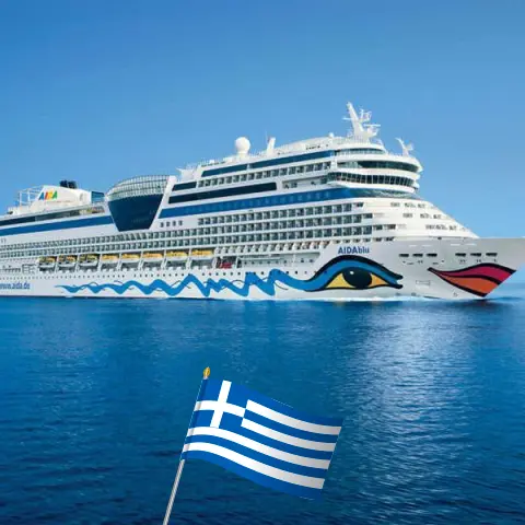 Kreuzfahrt im Mittelmeer von Korfu aus an Bord des Schiffes AIDAblu mit Besuchen in Griechenland und der Türkei für 8 Tage
