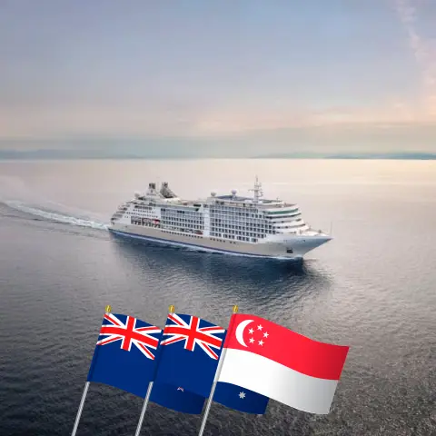 Kreuzfahrt in Australien von Auckland nach Singapur an Bord des Schiffes Silver Dawn mit Besuchen in Neuseeland, Australien, Indonesien und Singapur für 35 Tage