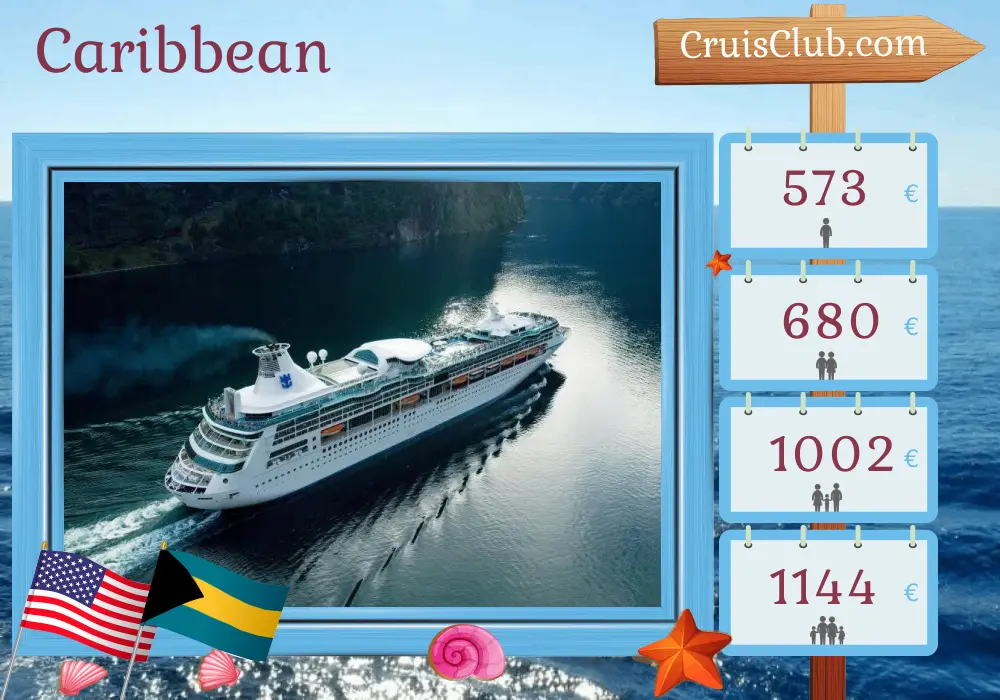 Cruise in the Caribbean from Fort Lauderdale aboard Vision of the Seas ship with visits to USA and Bahamas for 4 days