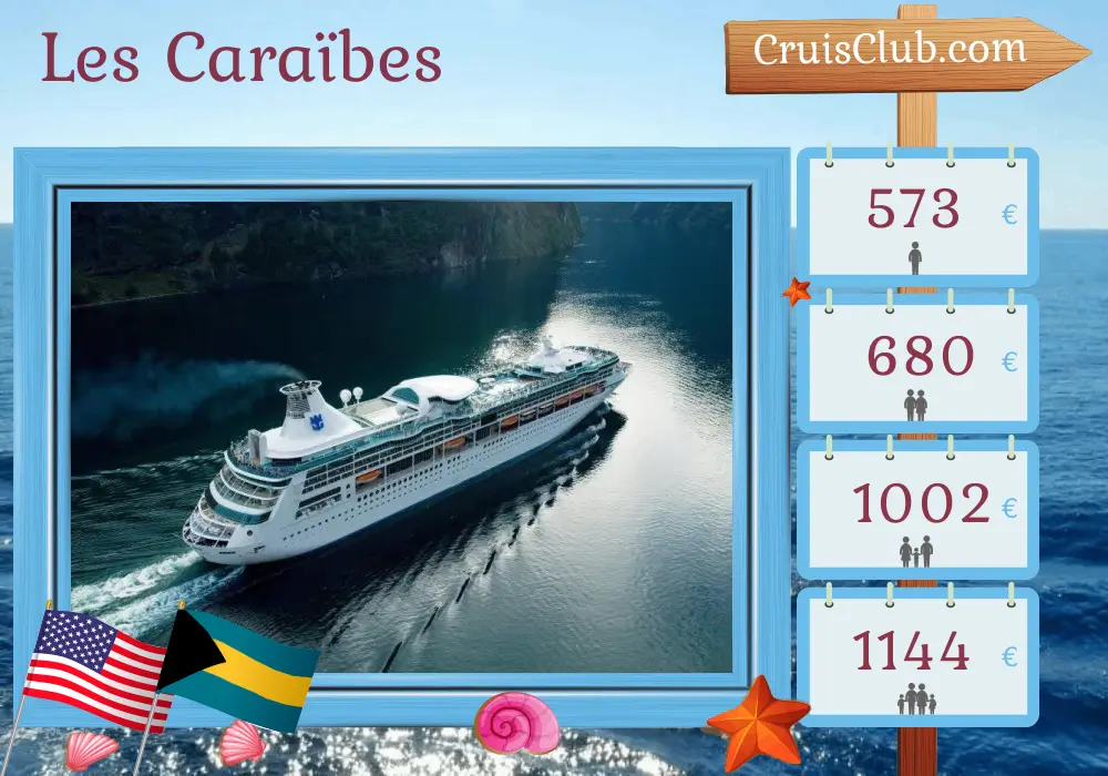 Croisière dans les Caraïbes au départ de Fort Lauderdale à bord du navire Vision of the Seas avec escales aux États-Unis et aux Bahamas pendant 4 jours