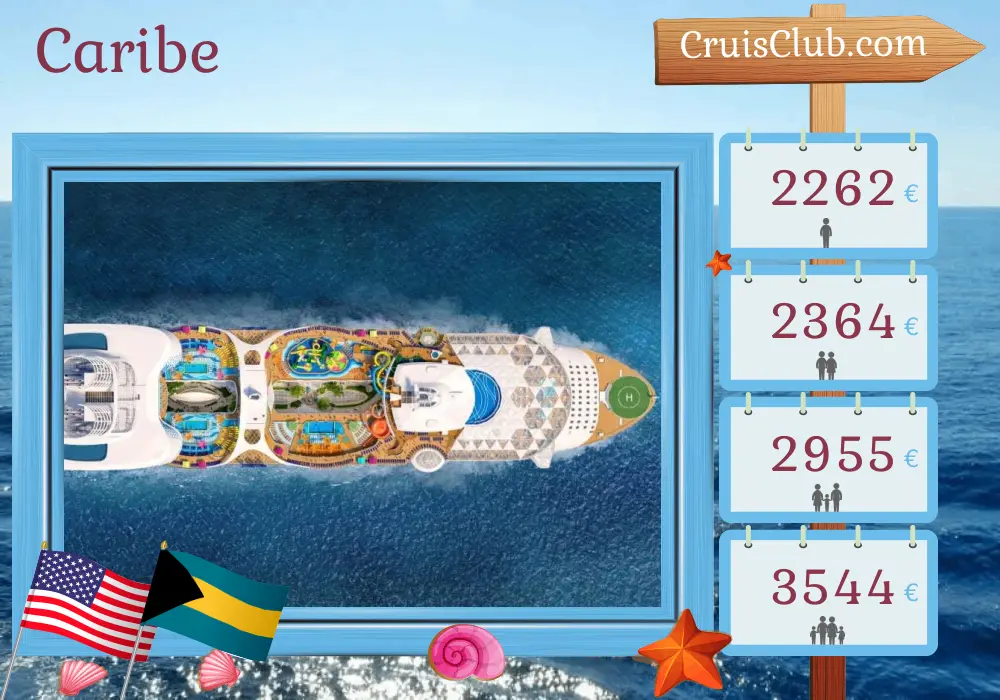 Cruzeiro no Caribe a partir de Port Canaveral / Orlando a bordo do navio Utopia of the Seas com visitas aos Estados Unidos e Bahamas por 5 dias