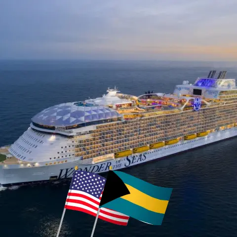 Kreuzfahrt in Ostamerika ab Miami an Bord des Schiffes Wonder of the Seas mit Besuchen in den USA und den Bahamas für 4 Tage