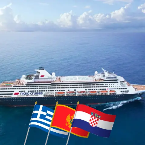 Cruce por el Mediterráneo desde Piraeus a Dubrovnik a bordo del barco Vasco da Gama con visitas a Grecia, Albania, Montenegro y Croacia durante 8 días