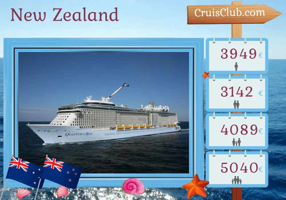 Kreuzfahrt in Neuseeland von Brisbane an Bord des Schiffes Quantum of the Seas mit Besuchen in Australien und Neuseeland für 15 Tage