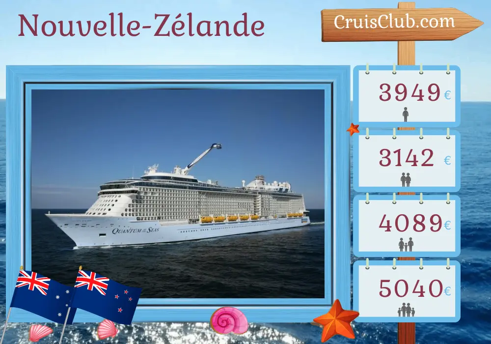 Croisière en Nouvelle-Zélande depuis Brisbane à bord du navire Quantum of the Seas avec visites en Australie et en Nouvelle-Zélande pendant 15 jours