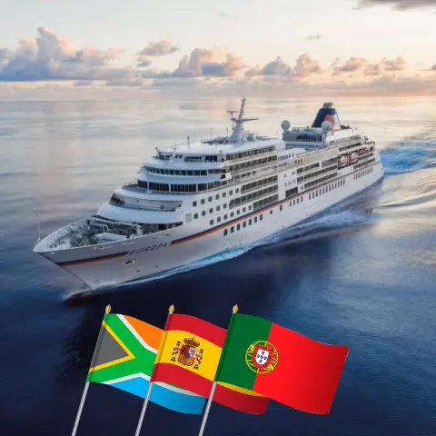 Cruise en las Islas Canarias de Ciudad del Cabo a Funchal a bordo del barco MS EUROPA con visitas a Sudáfrica, Namibia, España y Portugal durante 22 días