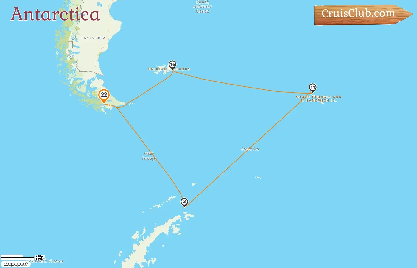 Cruise in the Antarctica from Ushuaia aboard Seabourn Venture ship with visits to Argentina and Falkland Islands for 21 days