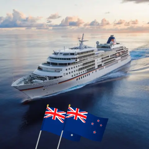 Cruzeiro na Nova Zelândia de Sydney a Melbourne a bordo do navio MS EUROPA com visitas à Austrália e à Nova Zelândia por 19 dias