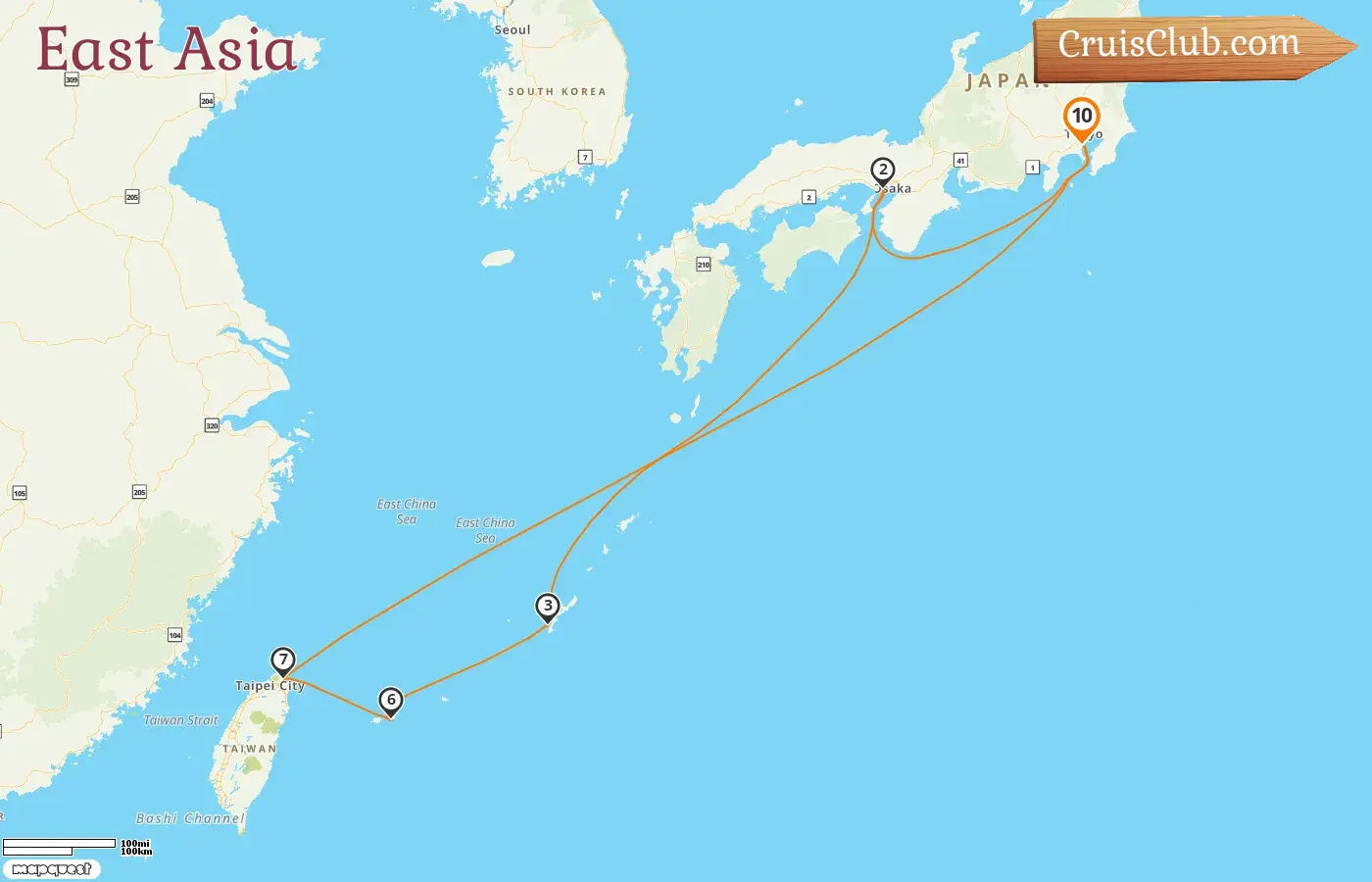 Kreuzfahrt in Ostasien von Yokohama aus an Bord des MSC Bellissima Schiffes mit Besuchen in Japan und Taiwan für 10 Tage