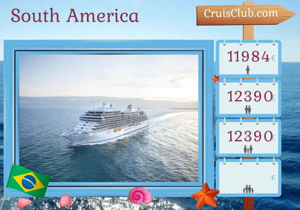 Cruise in the South America from Rio de Janeiro to Buenos Aires aboard Seven Seas Splendor ship with visits to Brazil, Uruguay, and Argentina for 12 days