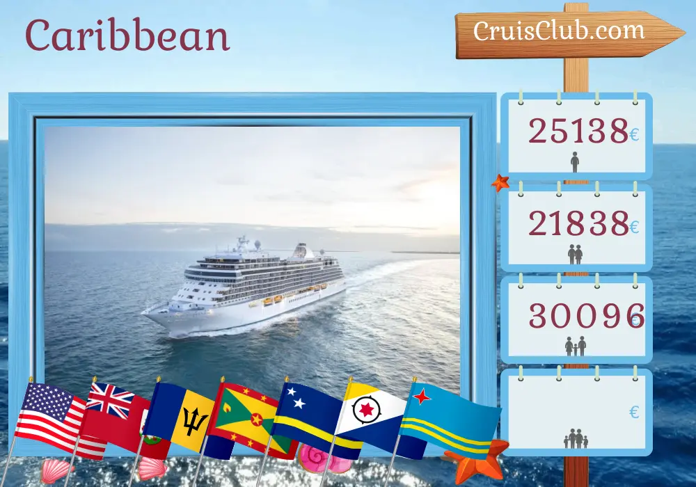 Cruise in the Caribbean from New York to Miami aboard Seven Seas Splendor ship with visits to USA, Bermuda, Saint Barthélemy, Barbados, Grenada, Curaçao, and Aruba for 16 days
