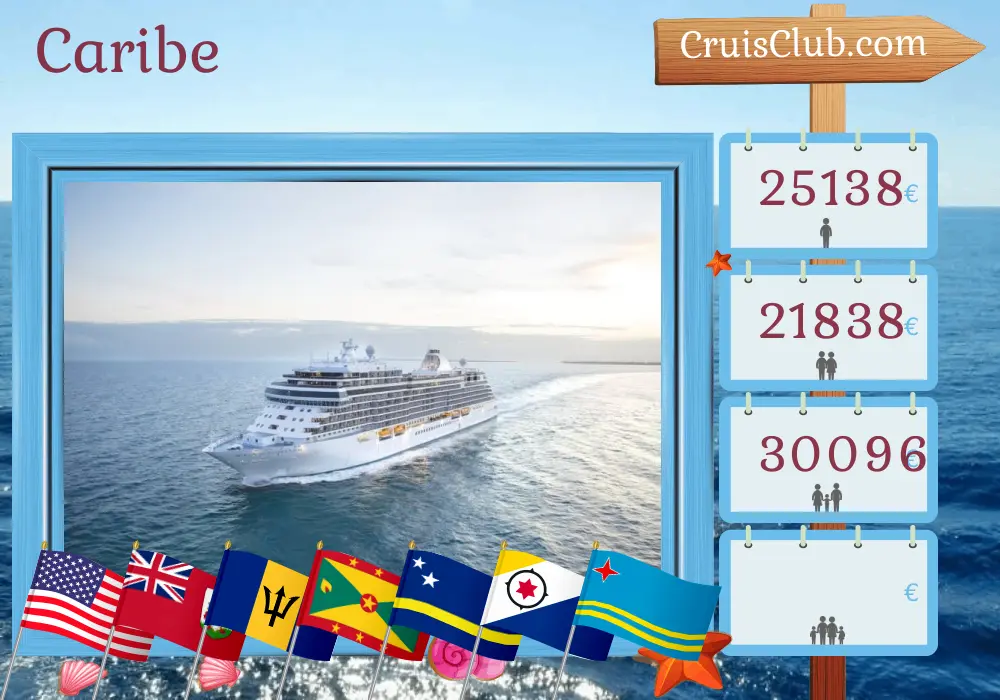 Cruzeiro no Caribe de Nova Iorque a Miami a bordo do navio Seven Seas Splendor com visitas aos Estados Unidos, Bermudas, São Bartolomeu, Barbados, Granada, Curaçao e Aruba por 16 dias