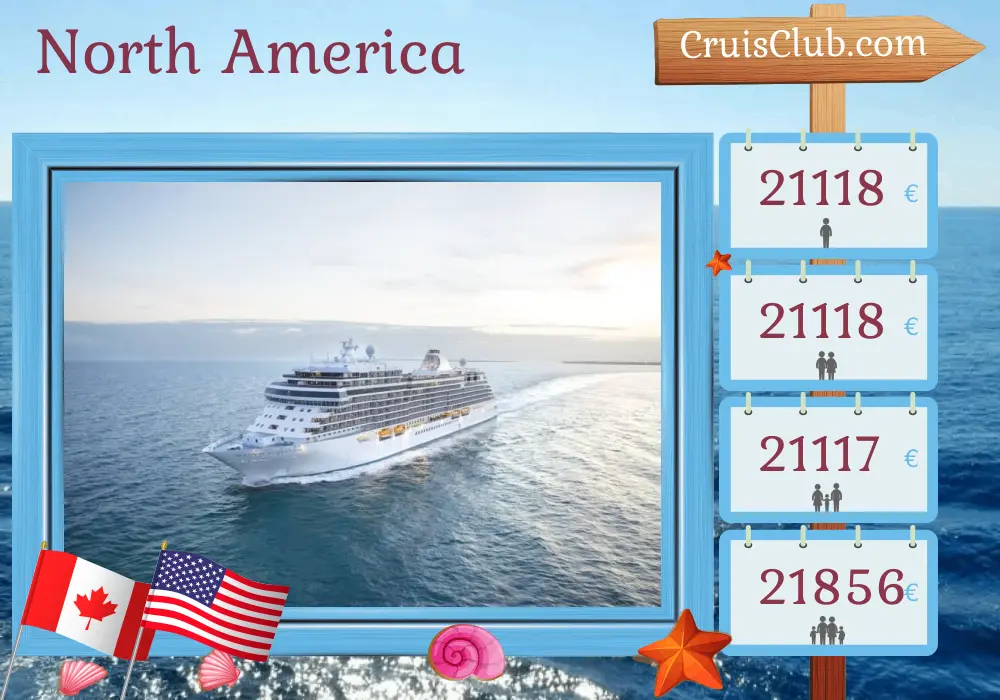 Kreuzfahrt in Nordamerika von Montreal nach New York an Bord des Schiffes Seven Seas Splendor mit Besuchen in Kanada und den USA für 12 Tage