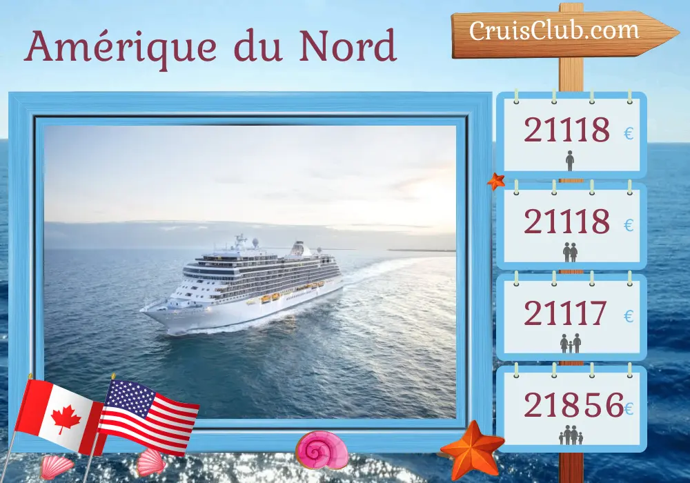 Croisière en Amérique du Nord de Montréal à New York à bord du navire Seven Seas Splendor avec visites au Canada et aux États-Unis pendant 12 jours