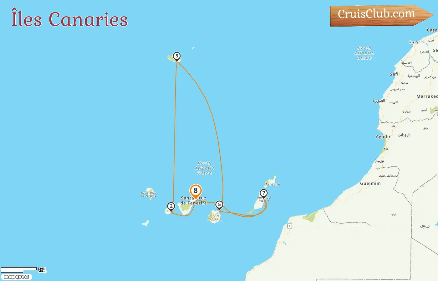 Croisière dans les îles Canaries au départ de Santa Cruz de Tenerife à bord du navire Mein Schiff 5 avec des visites en Espagne et au Portugal pendant 8 jours