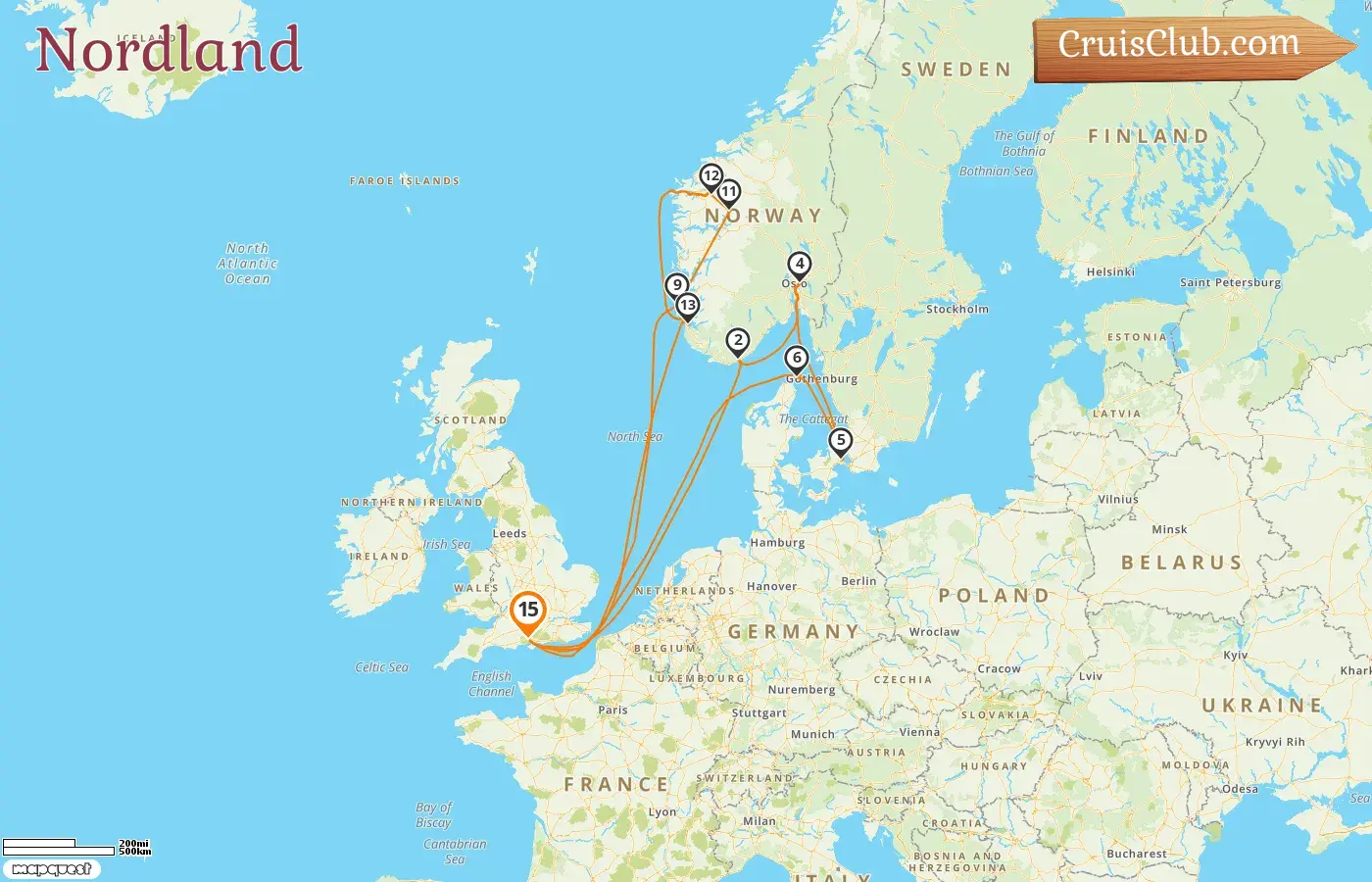 Kreuzfahrt durch das Nordland ab Southampton an Bord des Schiffes Sky Princess mit Besuchen von Norwegen und Dänemark für 15 Tage