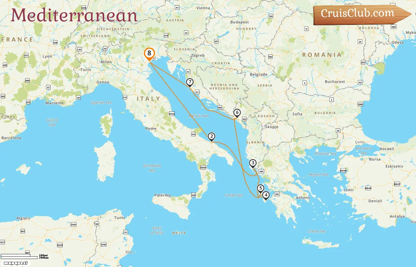 Mediterranean Cruise Aboard Costa Deliziosa: Italy, Greece, Montenegro, and Croatia for 8 days