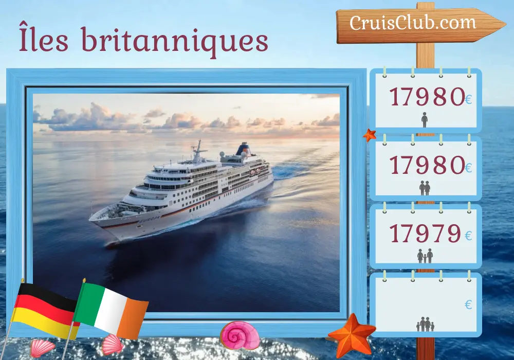 Cruise dans les îles britanniques depuis Hambourg à bord du navire MS EUROPA avec des visites en Allemagne et en Irlande pendant 17 jours