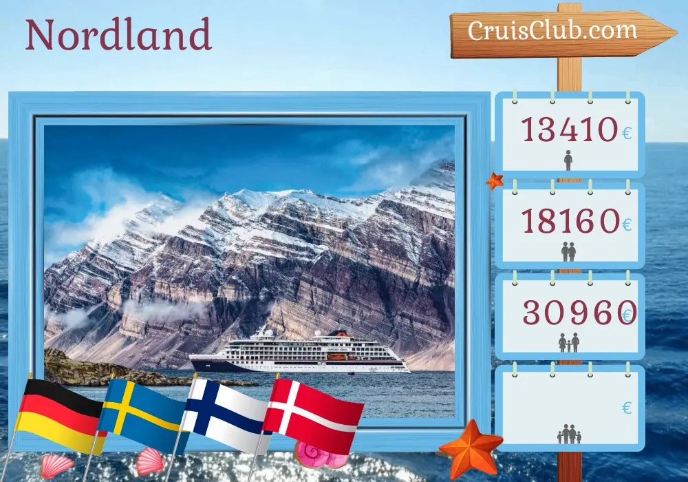 Kreuzfahrt im Nordland ab Hamburg an Bord des HANSEATIC nature Schiffs mit Besuchen in Deutschland, Schweden, Finnland und Dänemark für 16 Tage