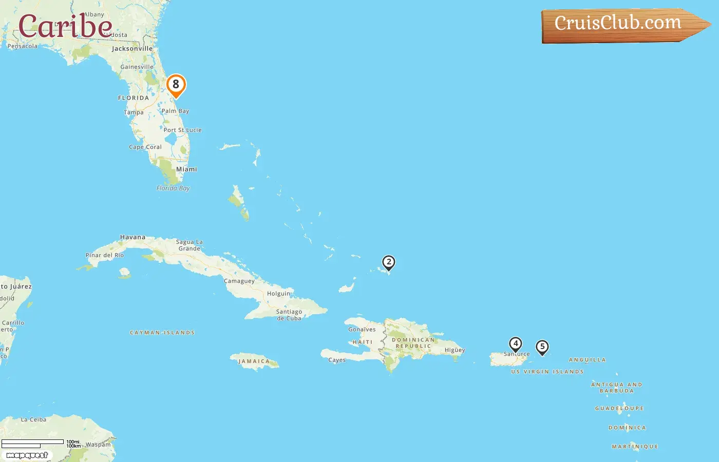 Crucero por el Caribe desde Port Canaveral / Orlando a bordo del barco Carnival Venezia con visitas a Estados Unidos y Puerto Rico durante 8 días