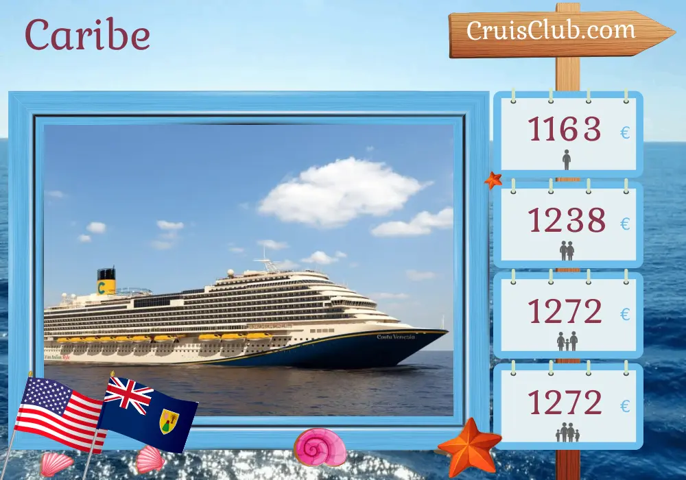 Crucero por el Caribe desde Port Canaveral / Orlando a bordo del barco Carnival Venezia con visitas a Estados Unidos y Puerto Rico durante 8 días