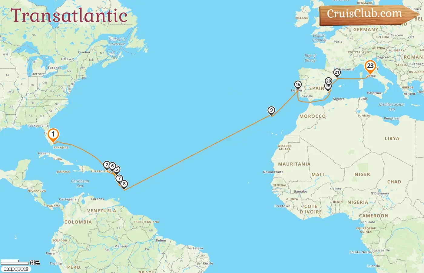 MSC Magnifica Transatlantic Cruise