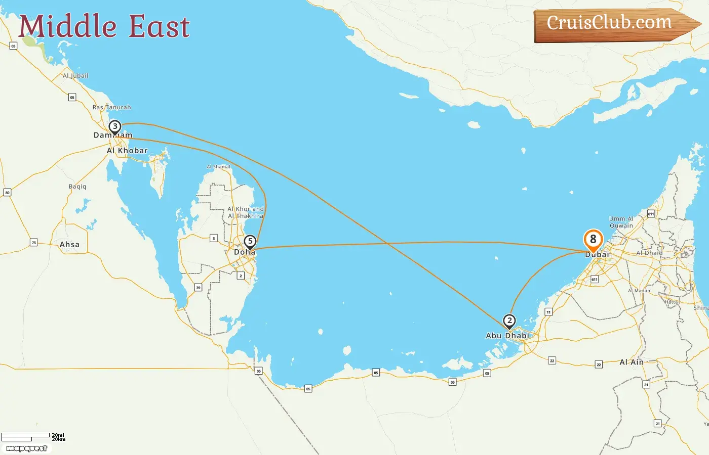 Kreuzfahrt im Nahen Osten ab Dubai an Bord des Schiffes Mein Schiff 4 mit Besuchen in den Vereinigten Arabischen Emiraten, Saudi-Arabien und Katar für 8 Tage